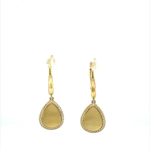 0.17 CTW DEW Moissanite Pear Disc Earrings in 14K Yellow Gold