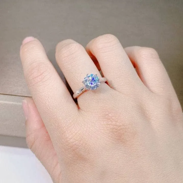 1-3 Carat Round Cut D Color Round Diamond Engagement Ring