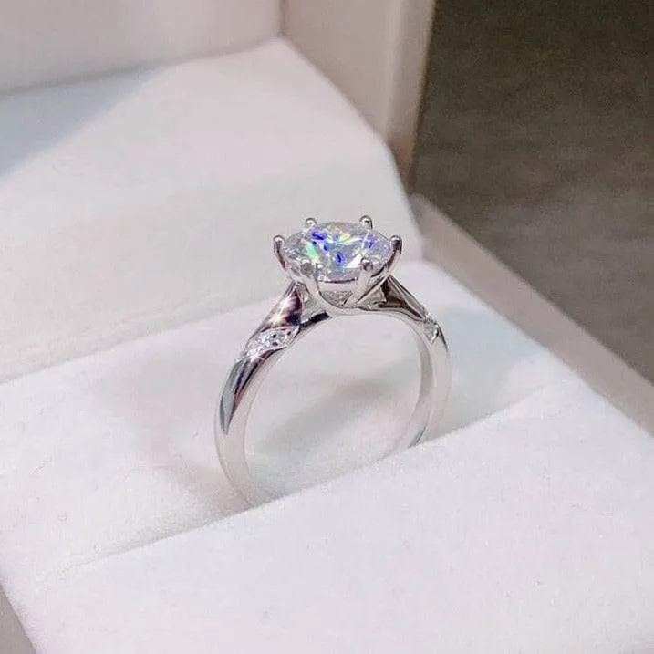1-3 Carat Round Cut D Color Round Diamond Engagement Ring