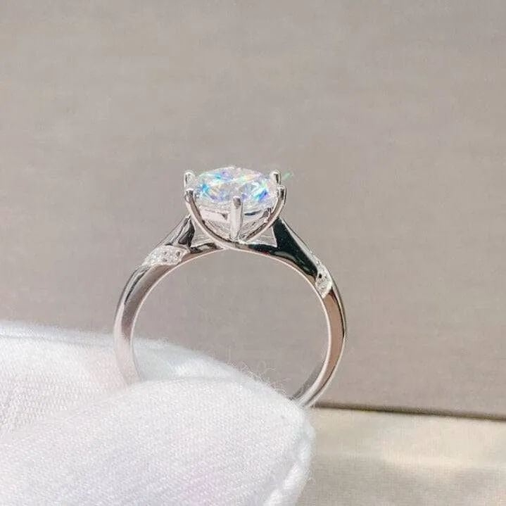 1-3 Carat Round Cut D Color Round Diamond Engagement Ring