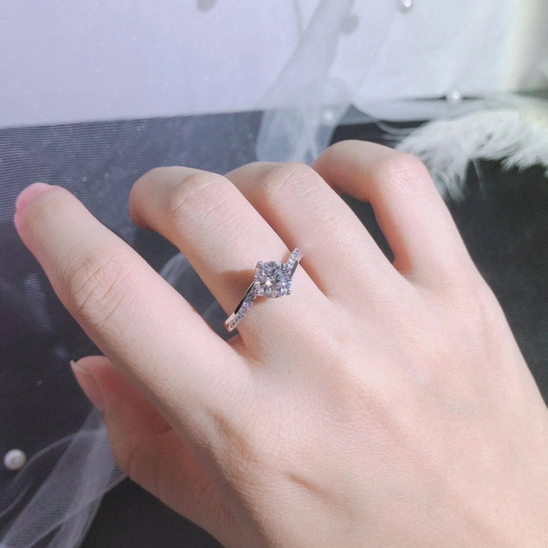 1.0 Ct 6.5mm Diamond Engagement Ring