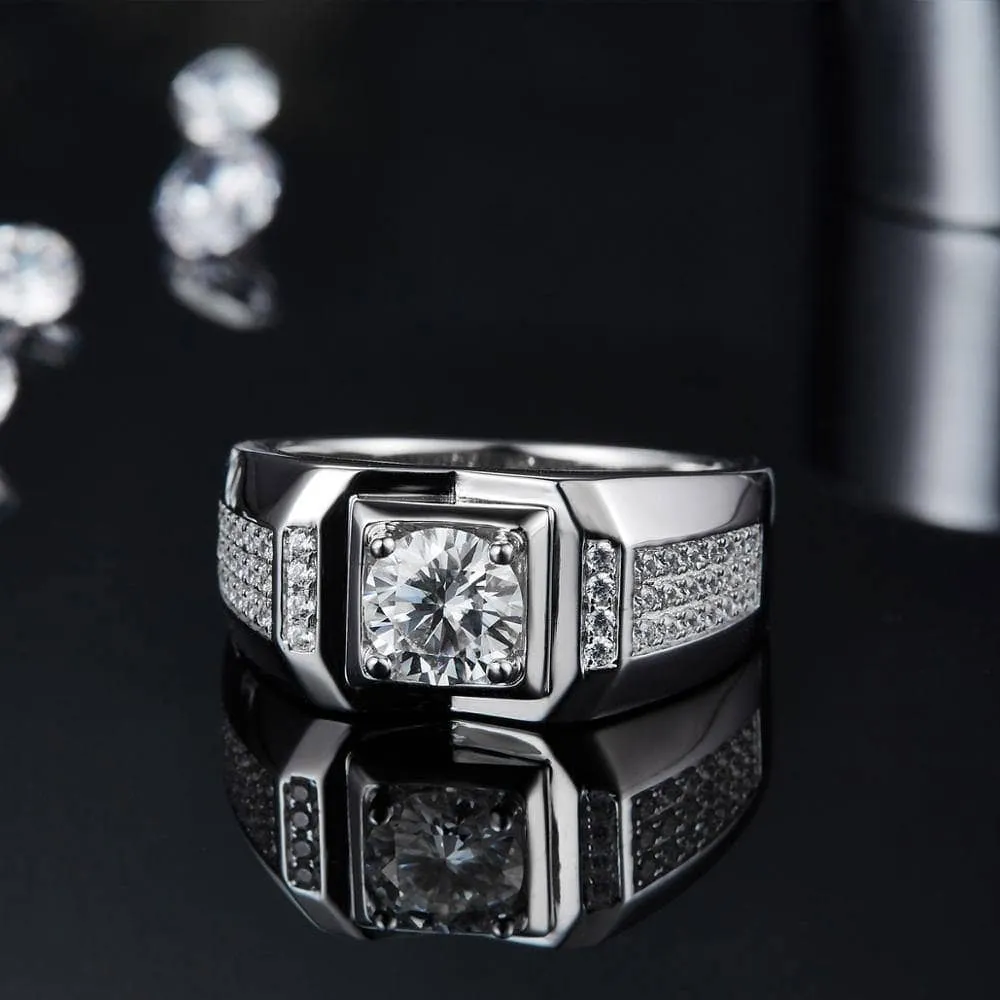 1.0 Ct. 6.5mm Men's Diamond Cluster Ring