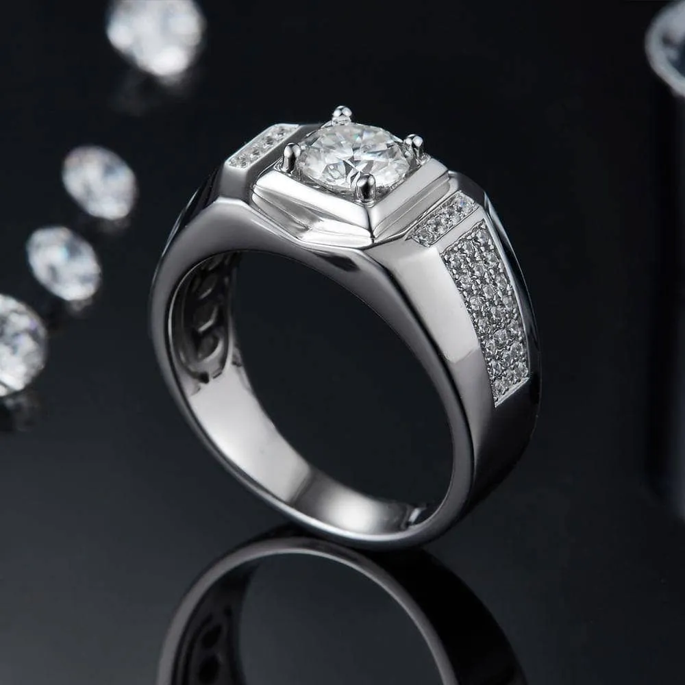 1.0 Ct. 6.5mm Men's Diamond Cluster Ring