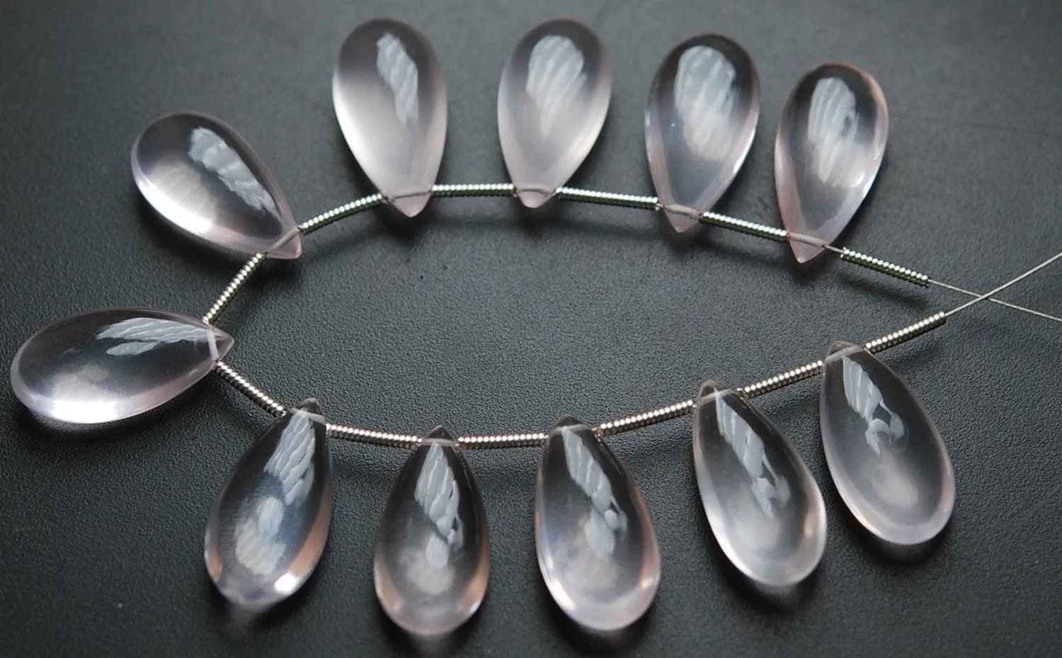 10 Pieces, AAA Quality Rose Quartz Smooth Pear Shaped Briolette's, 20mm Long Size,