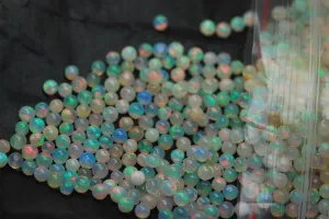 10 Pieces,Super Finest,Opal Round Rondelles Super Flashy Strand,Size 4-4.5mm