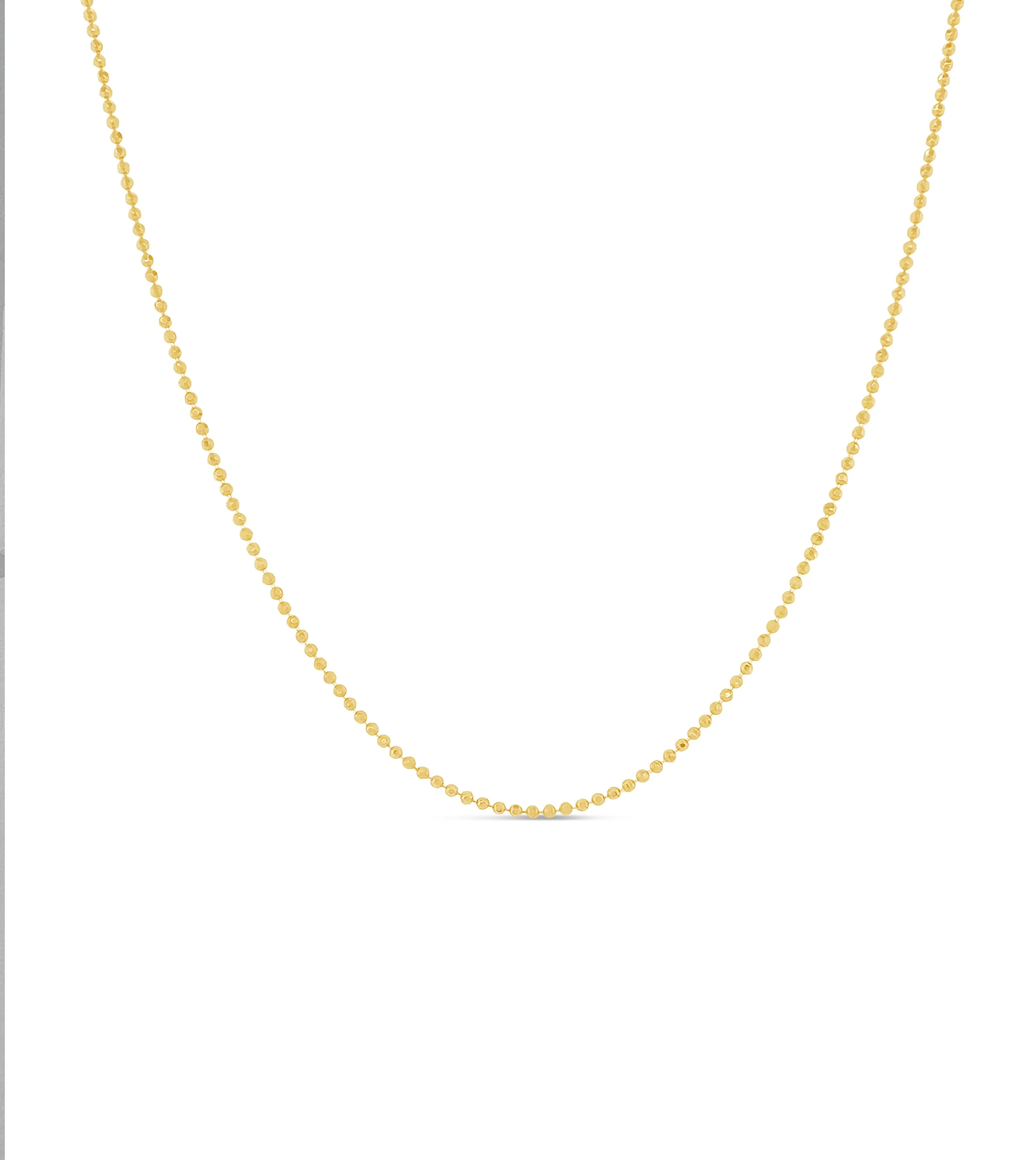 14k Gold Diamond Cut Bead Ball Chain Necklace