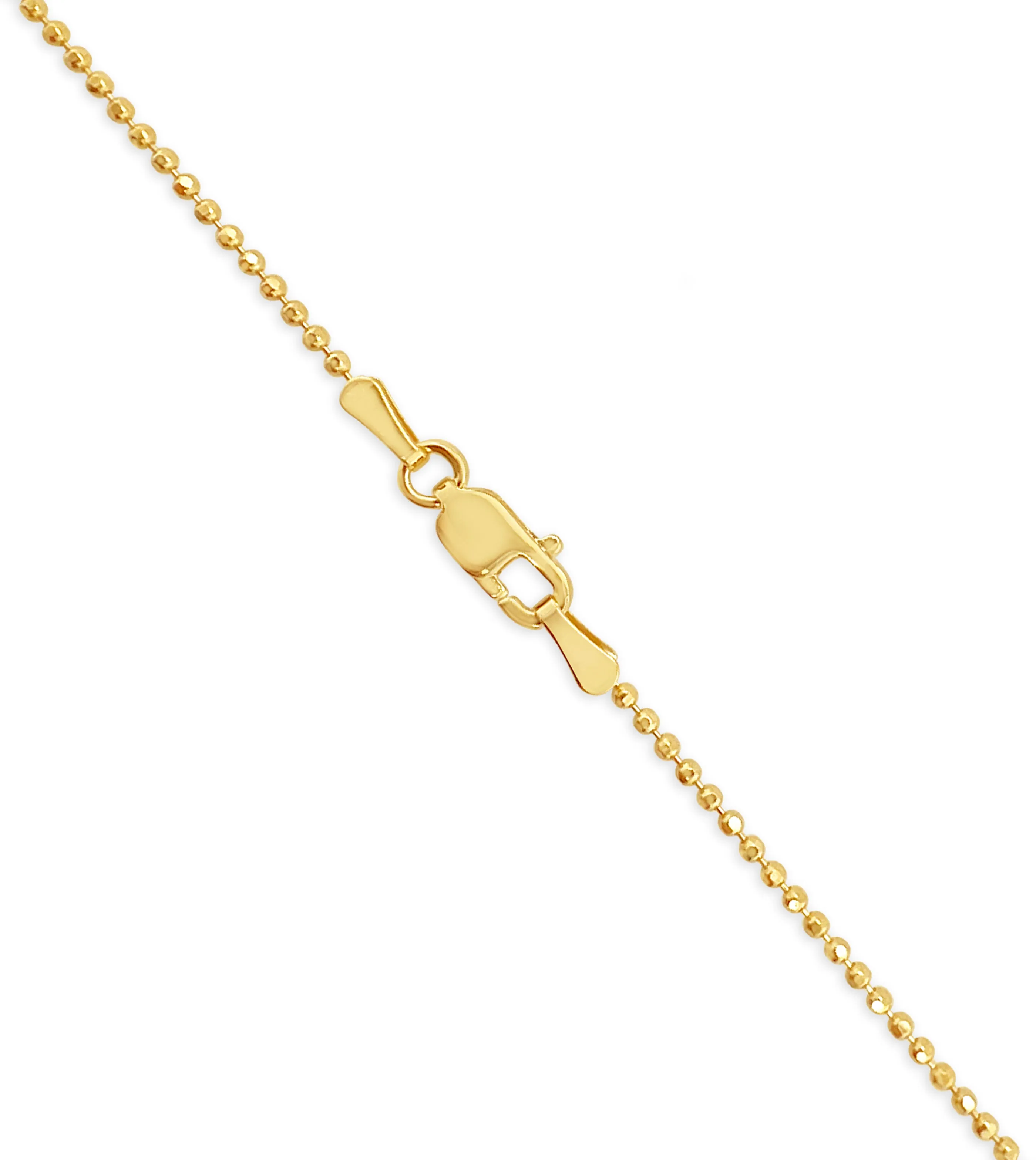 14k Gold Diamond Cut Bead Ball Chain Necklace