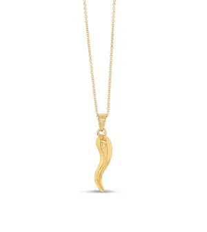 14k Gold Italian Horn Cornicello Necklace