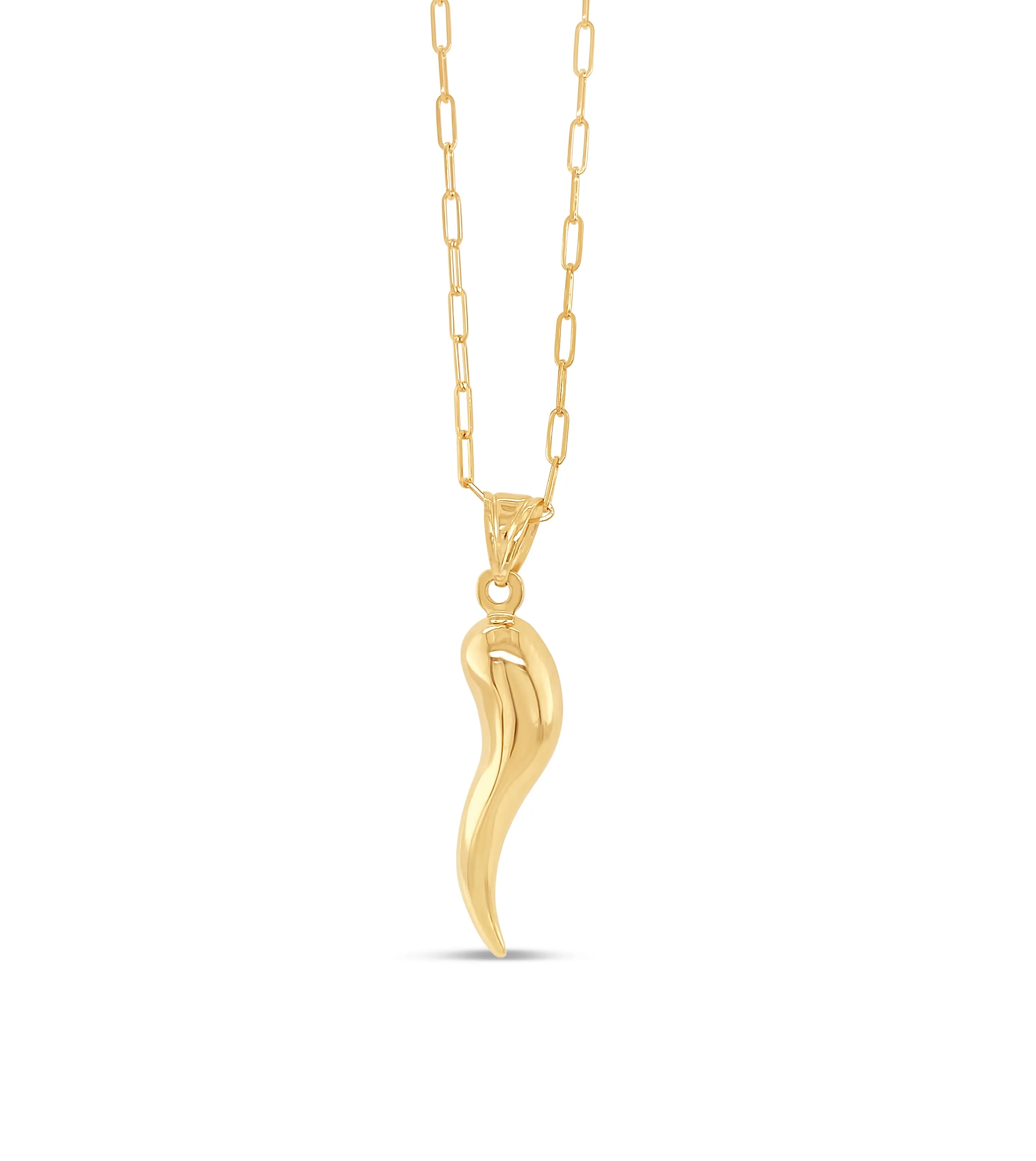 14k Gold Italian Horn Cornicello Necklace