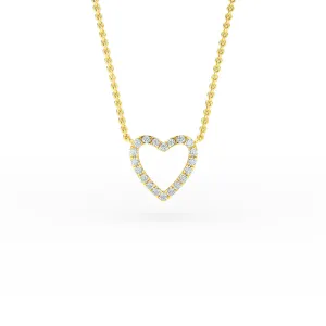14K Gold Open Heart Diamond Necklace