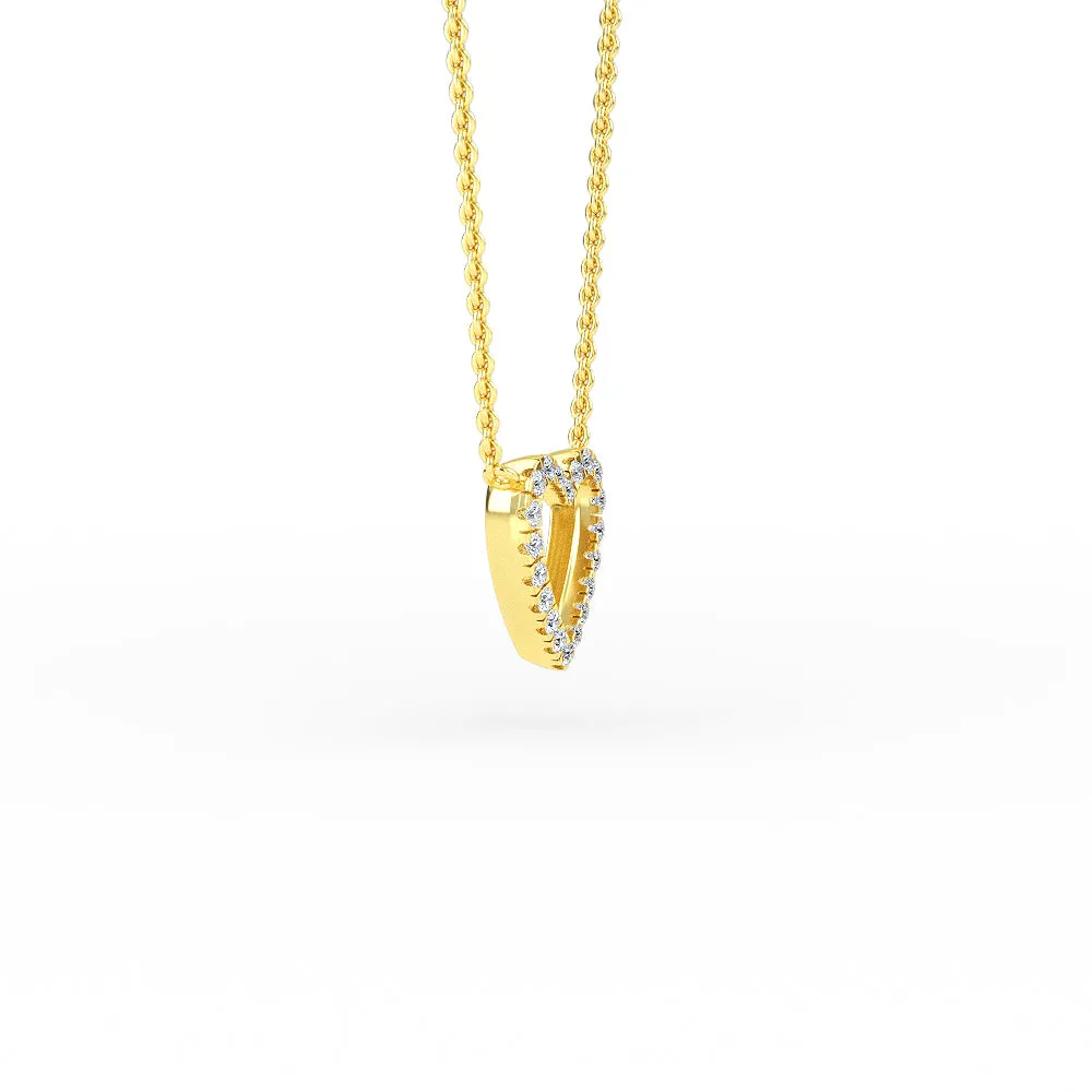 14K Gold Open Heart Diamond Necklace