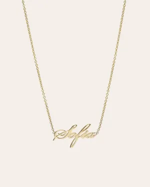 14k Gold Script Name Necklace