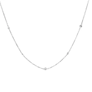 14k white and  gold .75ct G SI1 Round Diamonds by the yard necklace