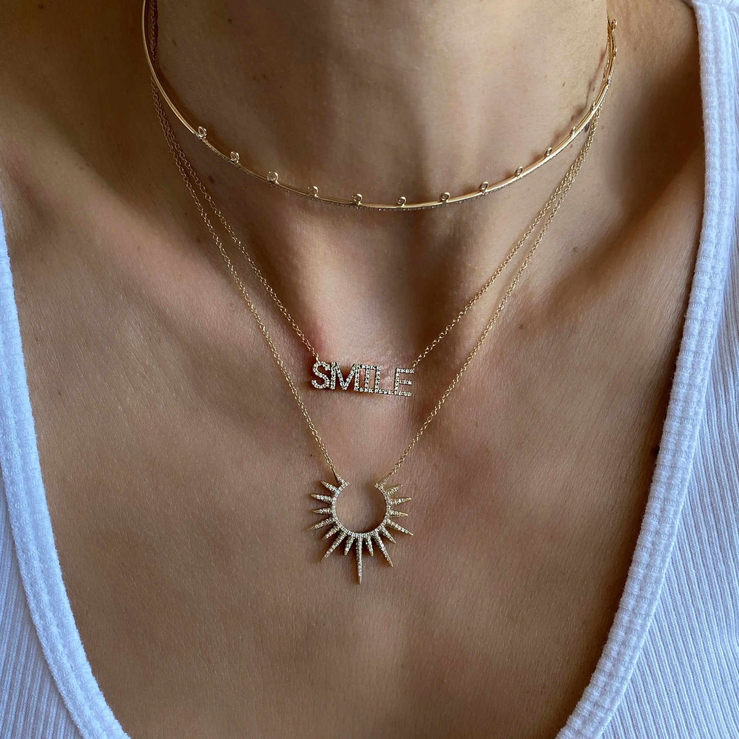 14KT Gold Diamond SMILE Necklace