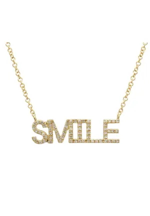 14KT Gold Diamond SMILE Necklace