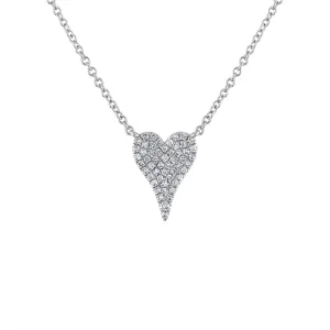 14KT GOLD SMALL MODERN HEART DIAMOND NECKLACE