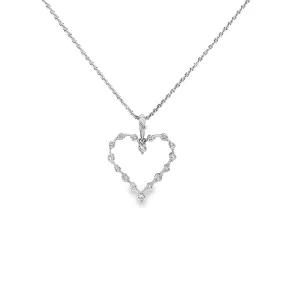 14KW .50CT FSI1 HEART DIAMOND PENDANT