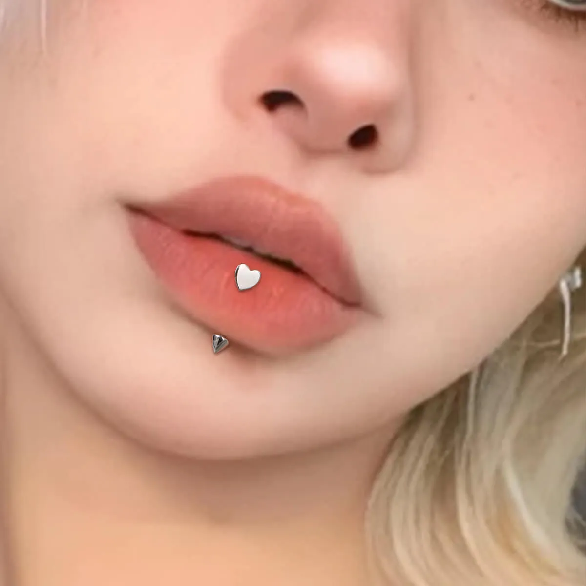 16G 925 Sterling Silver Flat Heart Top Eyebrow Ring