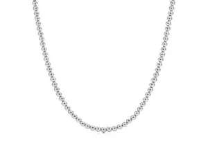 18k White Gold Bead Necklace - 5mm