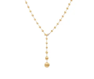 18K Yellow Gold Lariat Necklace With Diamond Pavé Clasp