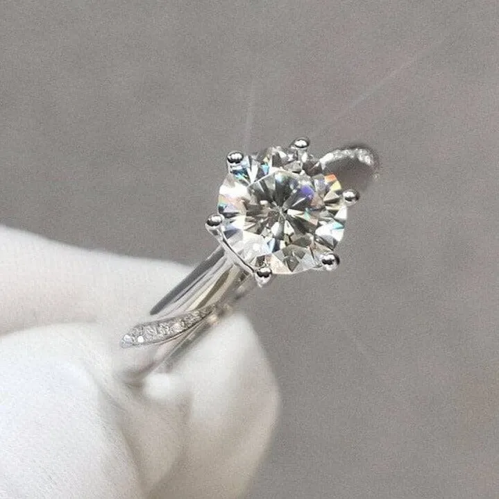2 Carat Round Round Cut Diamond Engagement Ring