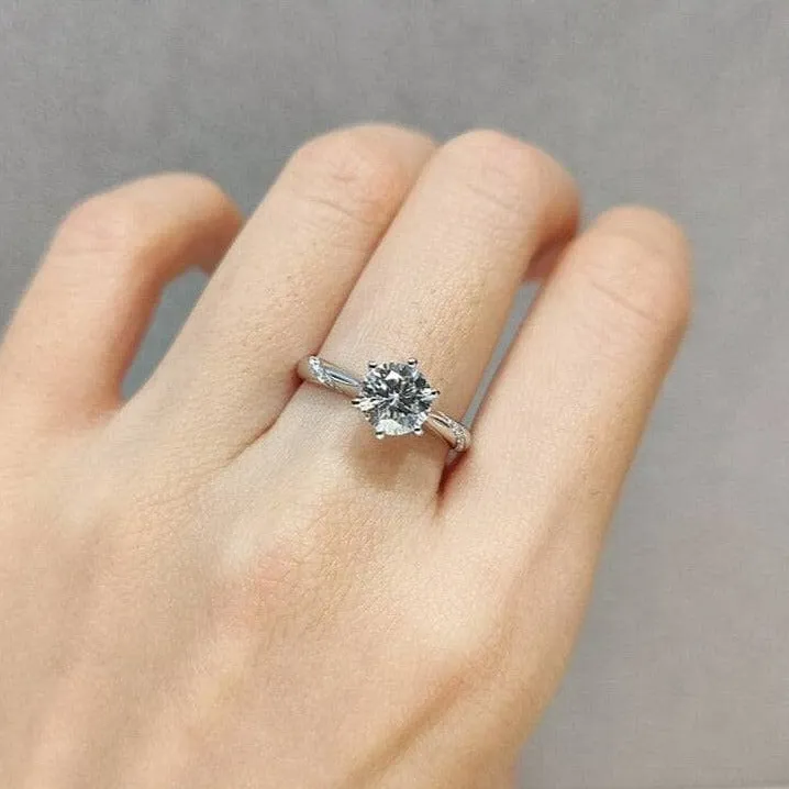 2 Carat Round Round Cut Diamond Engagement Ring