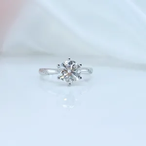 2 Carat Round Round Cut Diamond Engagement Ring