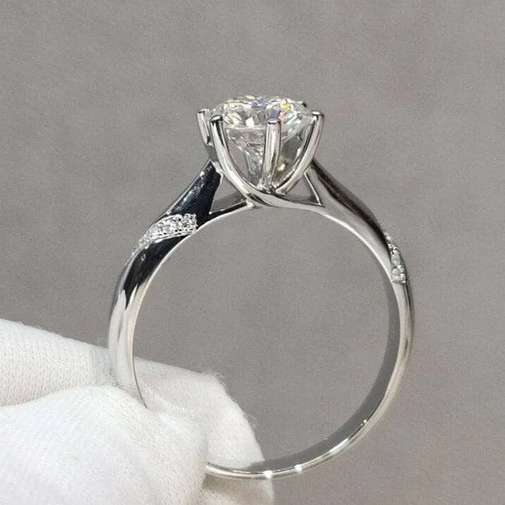 2 Carat Round Round Cut Diamond Engagement Ring