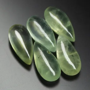 2 matching pair, 15x8mm, Natural Prehnite Smooth Pear Drops Briolette Gemstone Beads - Stunning Elegant Pairs