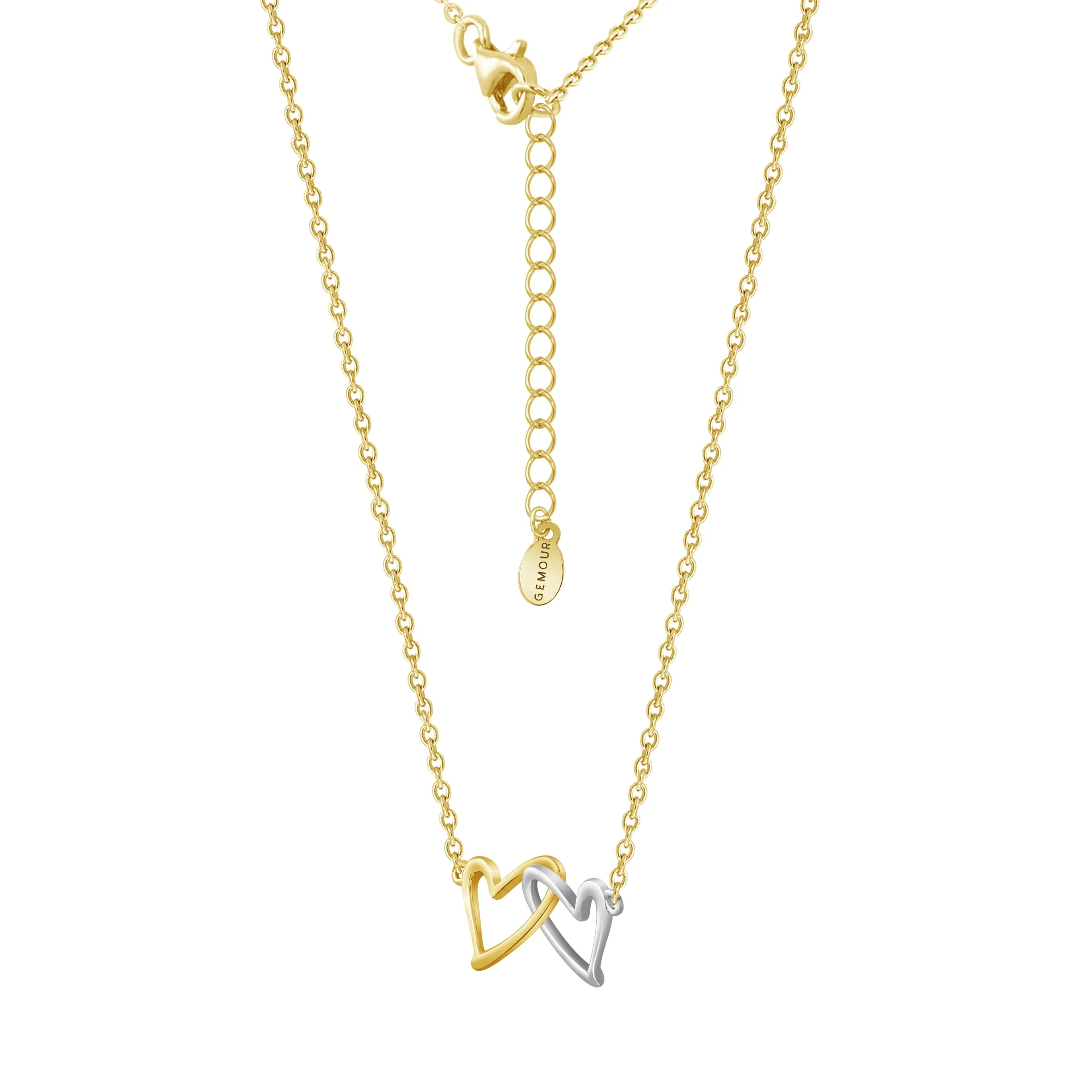 2 Tone Dainty Heart Necklace