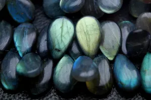 20 -Finest Quality Labradorite Smooth Pear Shape Briolette's, 12X16mm Size