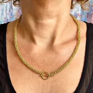20.75" Handcrafted 24K Gold Vermeil 6mm Spinner Necklace with Toggle Clasp