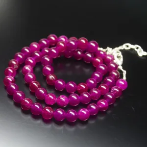 21 inch, 8mm, Pink Jade Smooth Round Sphere Shape Beads, Jade Beads