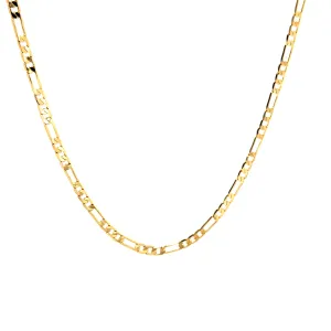 22 inch Figaro link chain Necklace 14k Gold filled