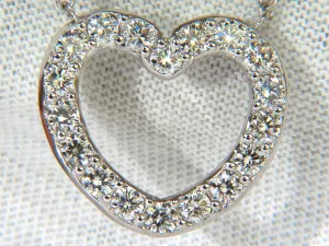 2.50CT SMOOTH EDGED BRILLIANT DIAMONDS HEART PENDANT & CHAIN F/VS 14KT