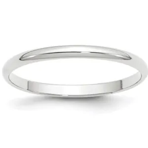 2MM White Gold Wedding Band