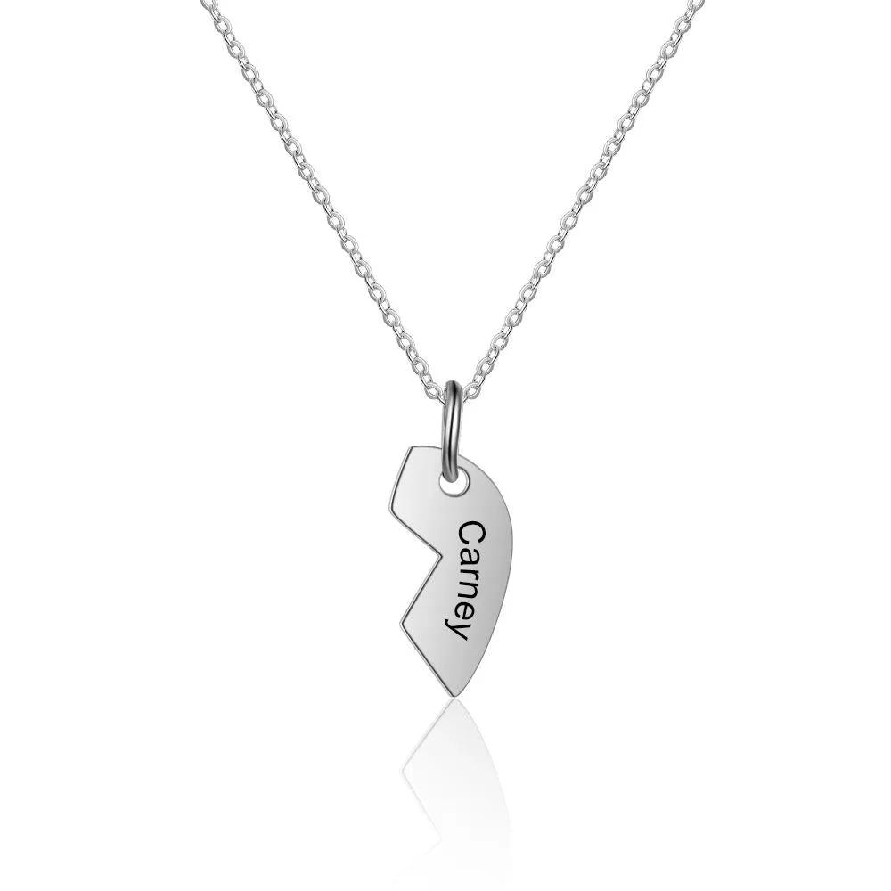 3 Pcs Heart Shape Personalized Name Necklace