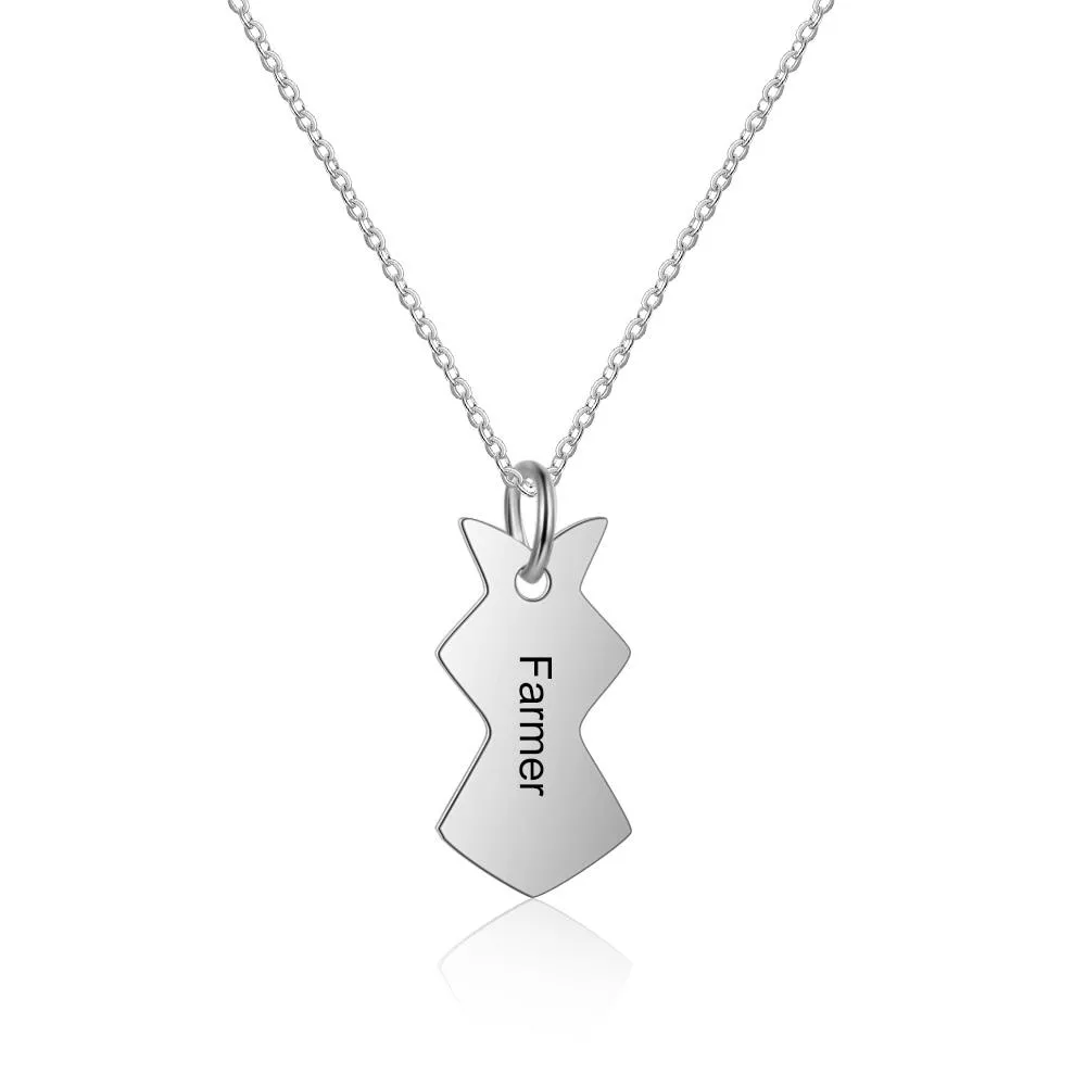 3 Pcs Heart Shape Personalized Name Necklace