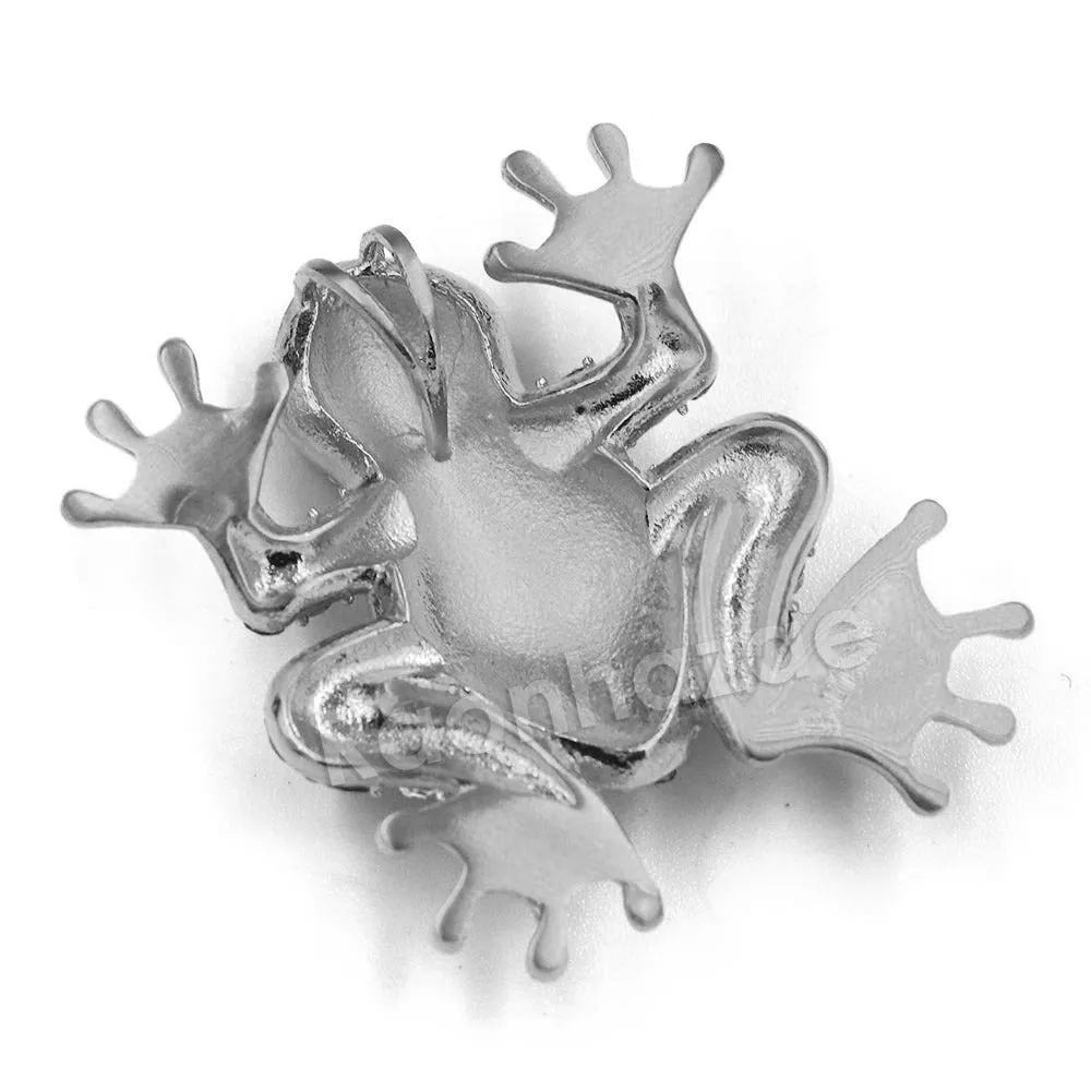 316L Stainless Jumping Red Eyed Frog Ice Out Pendant w/ 4mm Miami Cuban Chain