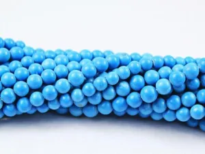 4 strands Lab Turquoise Smooth Polished Round Loose Ball Beads Strand 3mm 13"