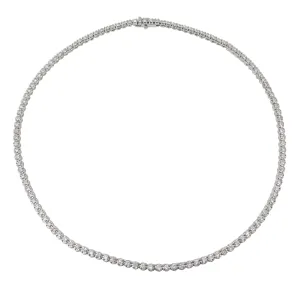 4.02ct tw Miracle Set Diamond Riviera Line Tennis Statement Necklace