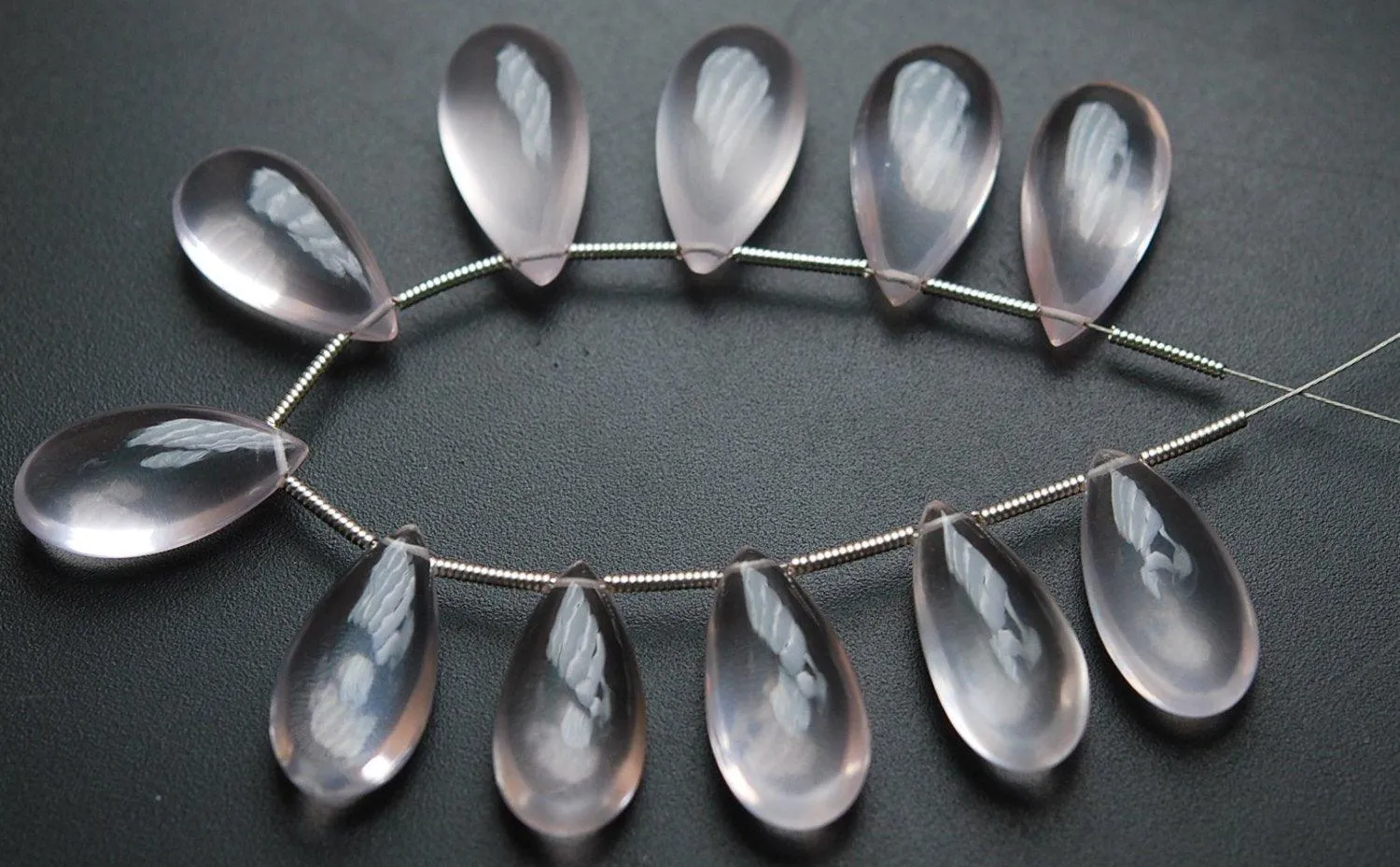 5 Match Pair, Aaa Quality, Natural Rose Quartz Smooth Pear Shaped Briolettes, 10x16mm Long Size,