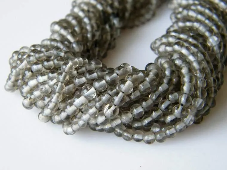 5 Strands Brown Smoky Quartz Smooth Round Ball Gemstone Loose Beads 5mm 14"
