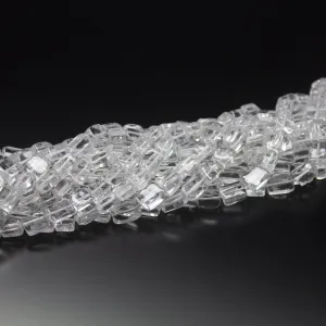 5 x 13 inch, 5-7mm, White Quartz Smooth Rectangle Beads Necklace, Quartz Beads