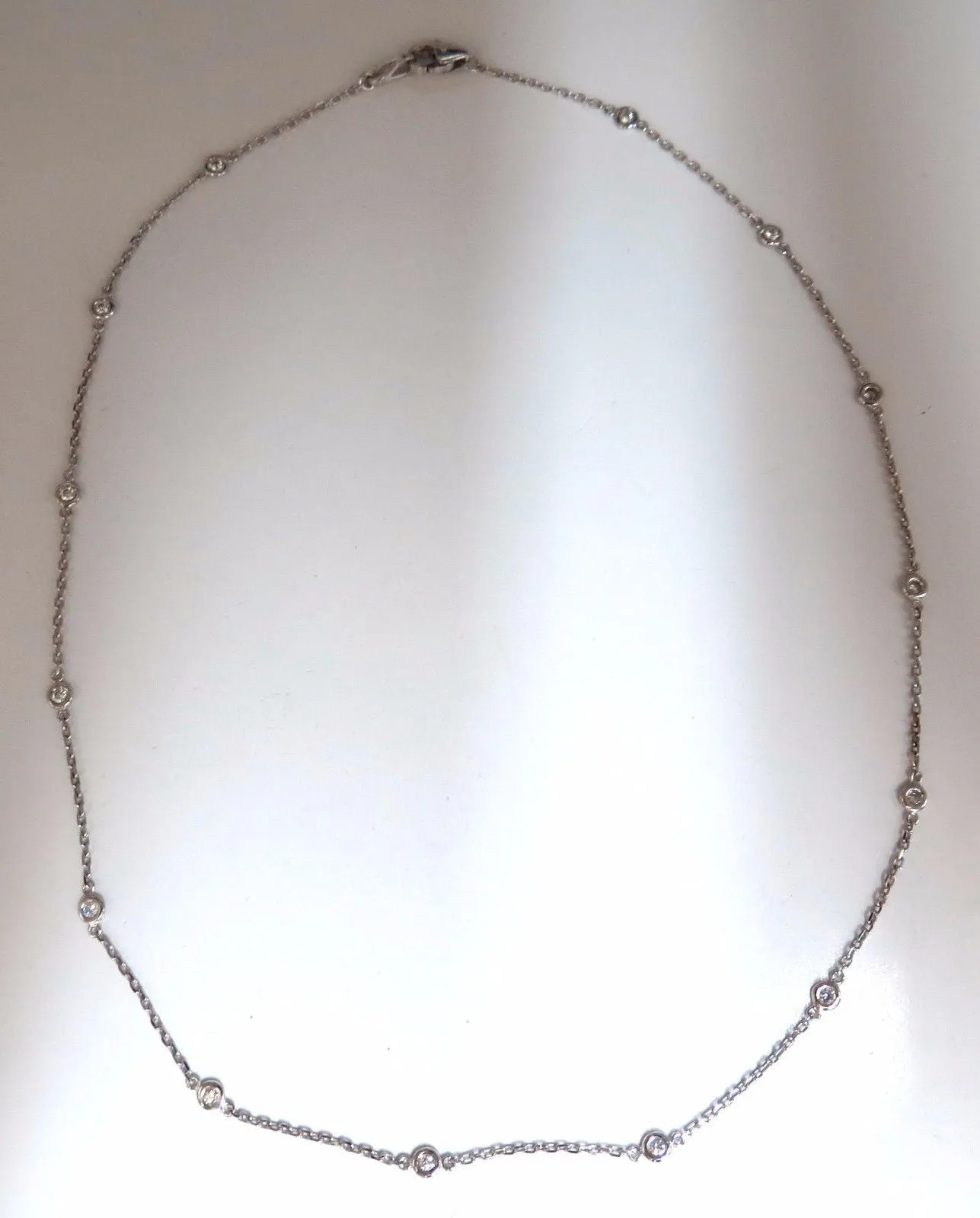 .50ct diamonds station yard necklace 14kt 16 inch
