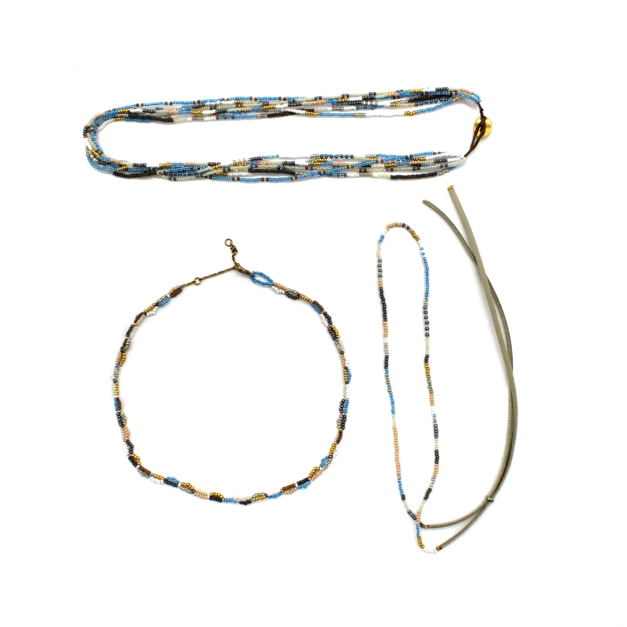 6 Strand Necklace - BLUE JAY