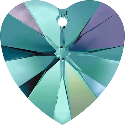 6228 Swarovski XILION Heart Pendants, Blue Zircon AB (229 AB)