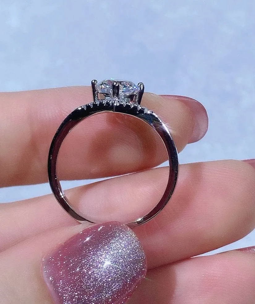 6.5mm 1ct Round Cut Diamond Crown Style Engagement Ring