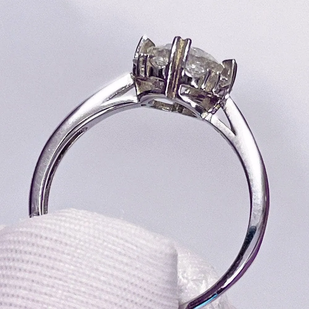 6.5mm 1ct Round Cut Diamond Sun Flower Adjustable Engagement Ring