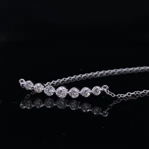 .66ct Shining Crescent Diamond Bubble Necklace White Gold